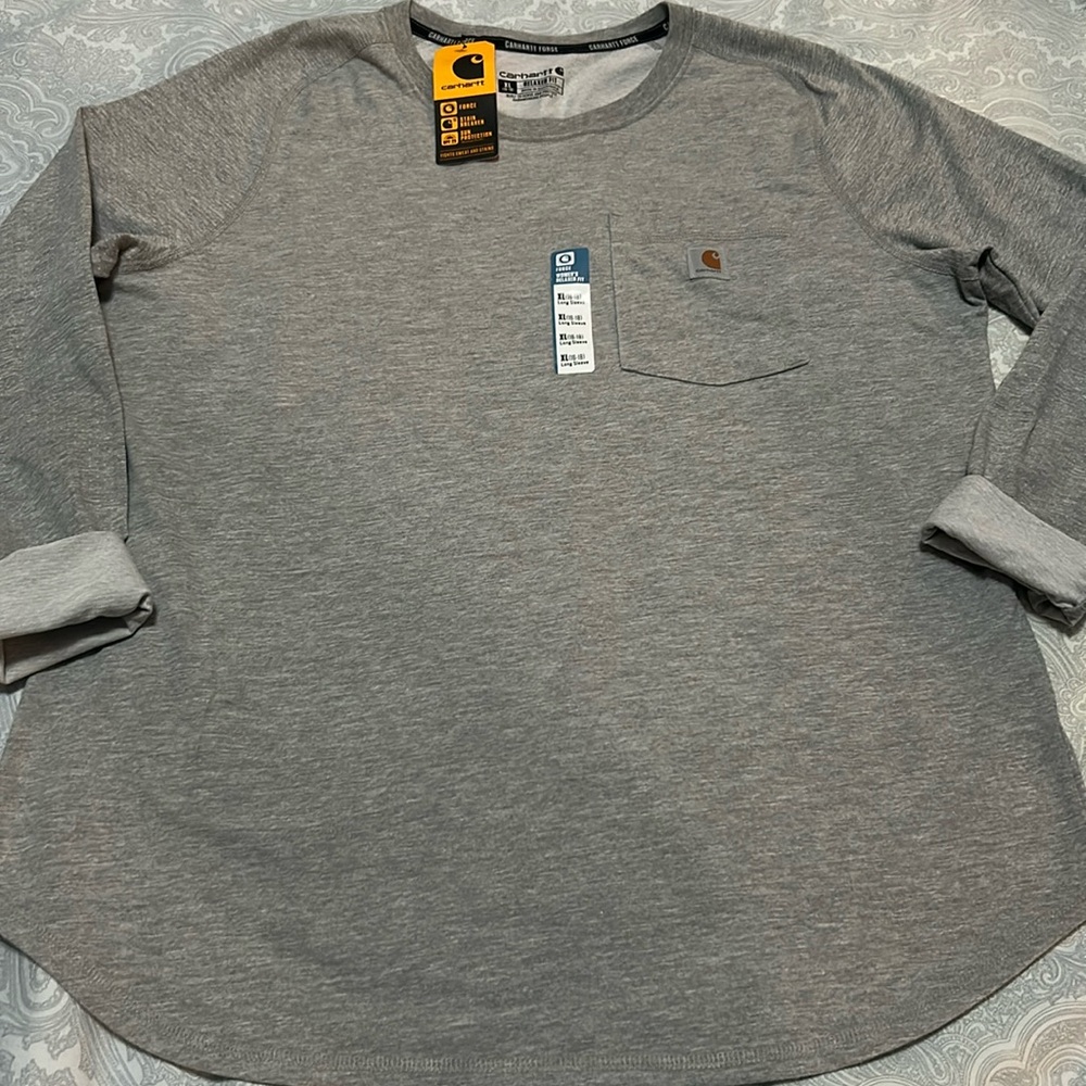 CARHARTT Women's Long Sleeve Gray Logo Sweatshirt Size XL NWT